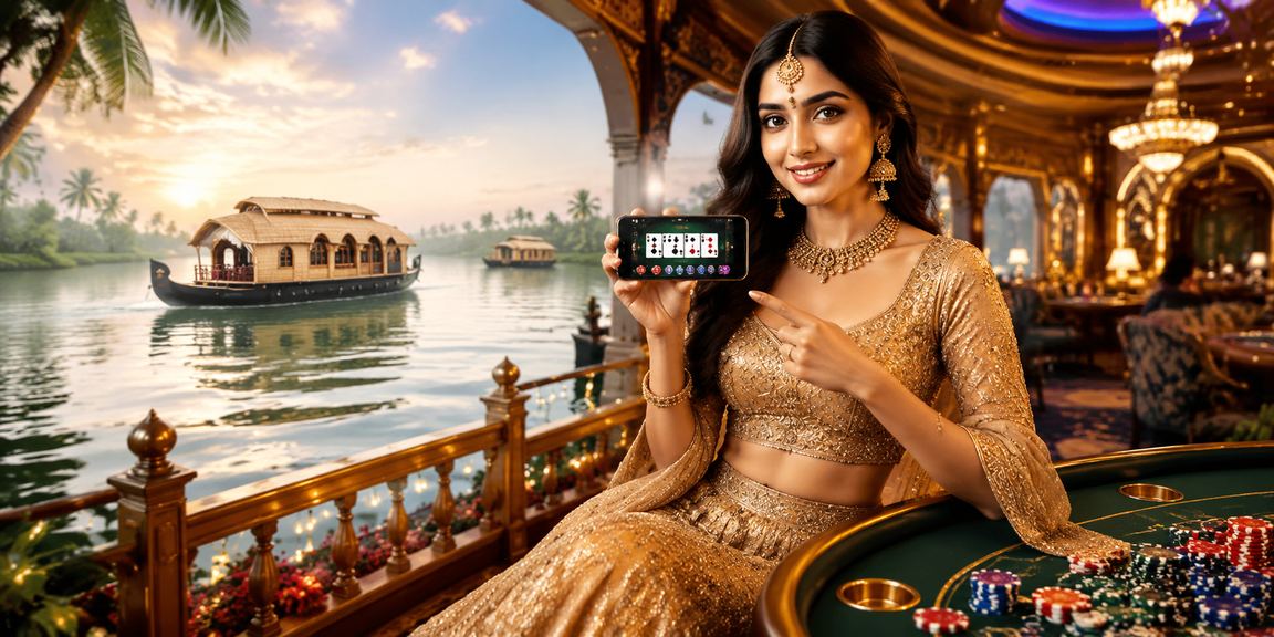 Secure Teen Patti gameplay visualized in Kerala backwaters setting